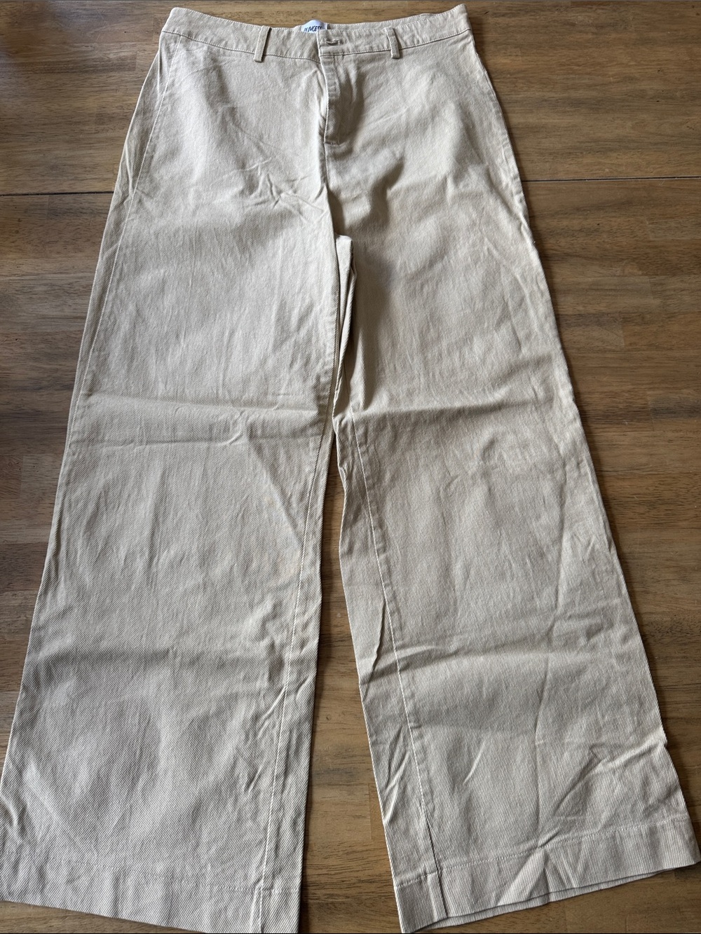 Princess Polly Relaxed Wide-Leg Chinos in Light Beige